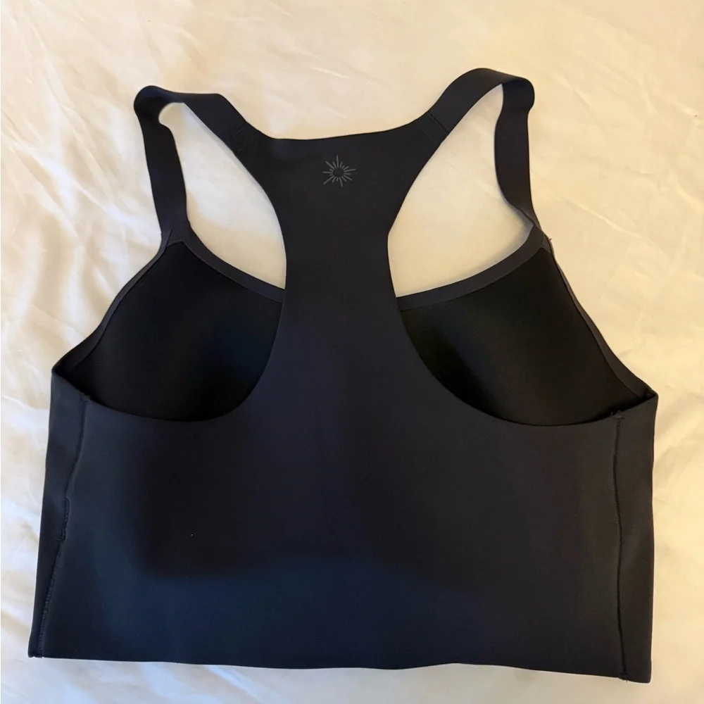Aerie OFFLINE Real Me Hold Up! Racerback Sports Bra Smoked Gray - Picture 4 of 5